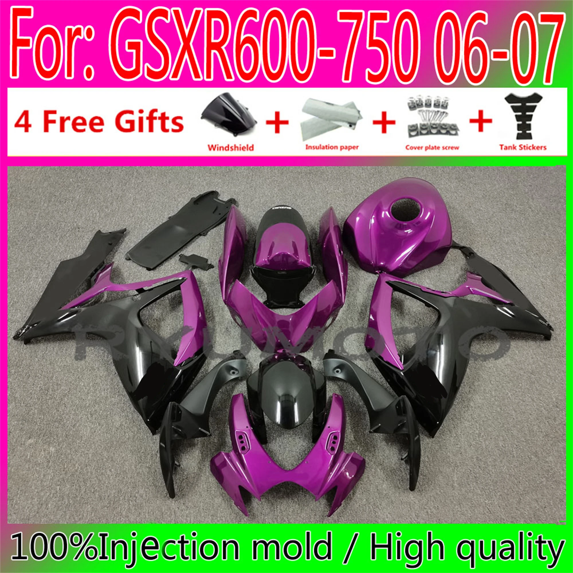 Обтекатели для кузова нового мотоцикла для Suzuki GSXR600 06 07 GSXR750 2006 GSX-R750 2006 - 2007 K6 Обтекатели серо-фиолетовые
Обтекатели для кузова нового мотоцикла для Suzuki GSXR600 06 07 GSXR750 2006 GSX-R750 2006 - 2007 K6 Обтекатели серо-фиолетовые