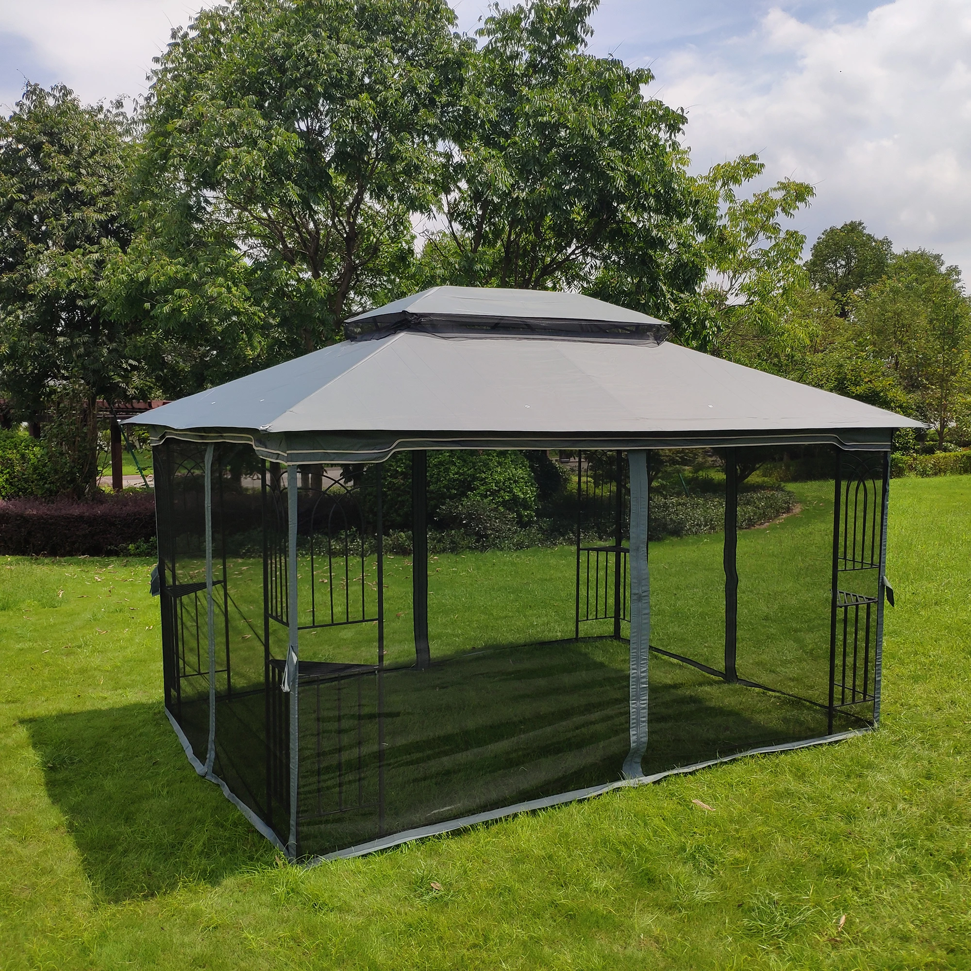 Outdoor Patio Gazebo Canopy Tent With Ventilated Double Roof And Mosquito Net(Detachable Mesh Screen On All Sides 13x10
Outdoor Patio Gazebo Canopy Tent With Ventilated Double Roof And Mosquito Net(Detachable Mesh Screen On All Sides 13x10