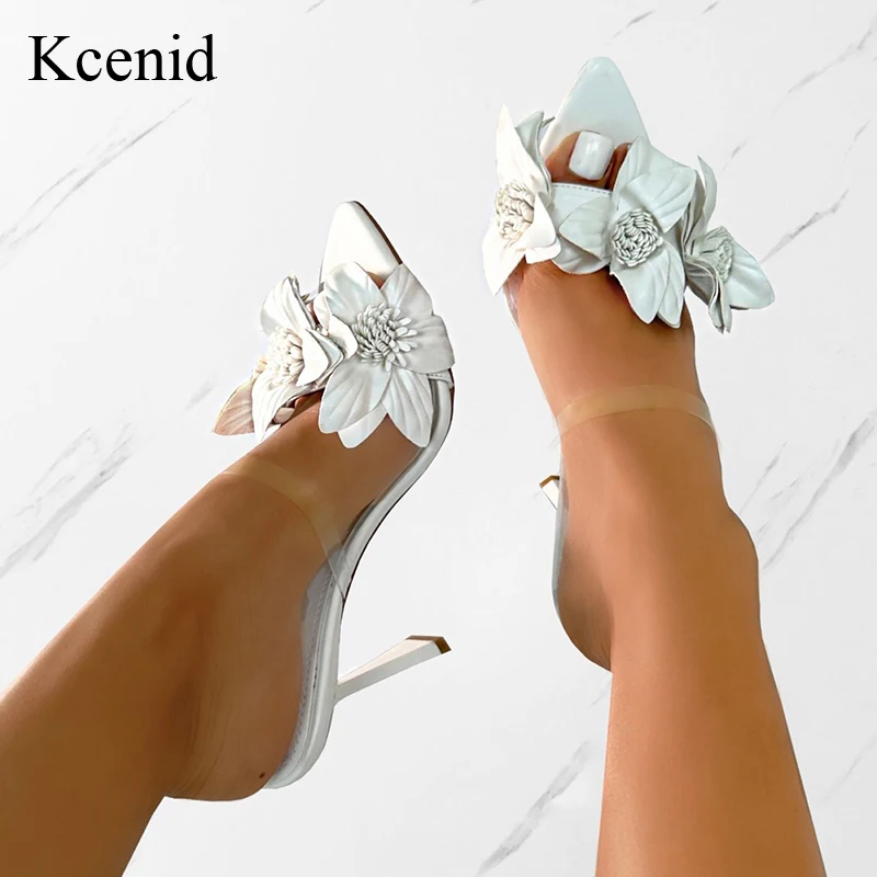 Kcenid 2023 New Fashion Flowers Pointed Toe Thin High Heels Modern Slippers Women Sandals Summer Party Prom Shoes Gold Silver 
Kcenid 2023 New Fashion Flowers Pointed Toe Thin High Heels Modern Slippers Women Sandals Summer Party Prom Shoes Gold Silver