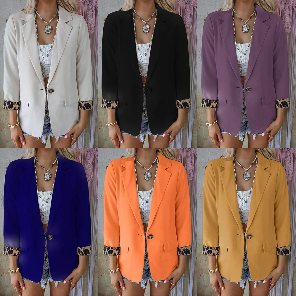 Women Autumn Winter Blazers Leopard Stitching Long Sleeve Blazer Coats Ladies Casual Single Button Jackets
Women Autumn Winter Blazers Leopard Stitching Long Sleeve Blazer Coats Ladies Casual Single Button Jackets