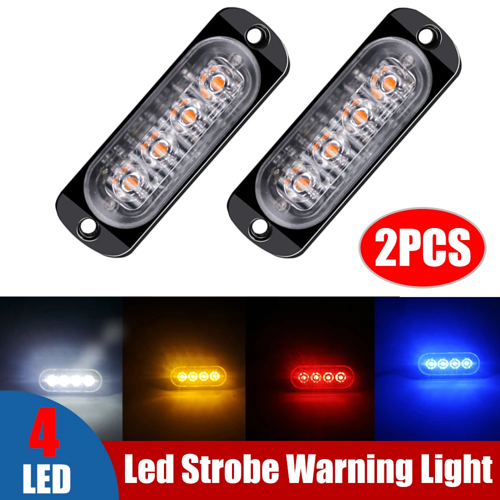 2Pcs 4LED Strobe Lights Emergency Orange Flashing Light Beacon Yellow Amber Warning Light 12V 24V Stroboscopes For Auto DRL 
2Pcs 4LED Strobe Lights Emergency Orange Flashing Light Beacon Yellow Amber Warning Light 12V 24V Stroboscopes For Auto DRL