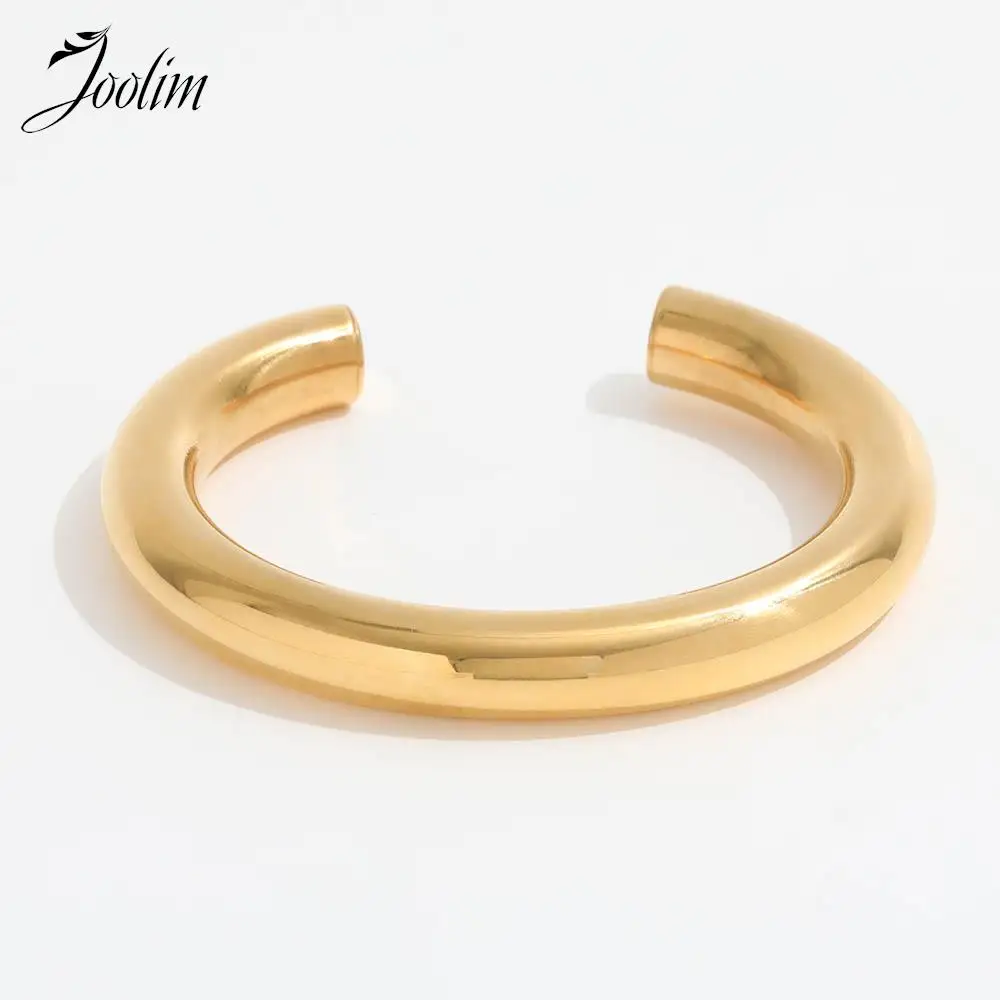 

Joolim Jewelry High End PVD Wholesale Drop Shipping Supplier Tarnish Free Simple Hollow Coarse Stainless Steel Bracelet
