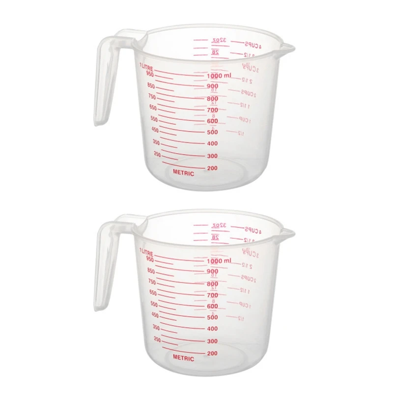 2X 1000Ml Measuring Cup Baking Tool Kitchen Tool High Quality Plastic Measuring Cup Tool Cup With Scale
2X 1000Ml Measuring Cup Baking Tool Kitchen Tool High Quality Plastic Measuring Cup Tool Cup With Scale