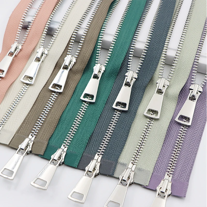

Meetee 1Pc 80/100/120cm 5# Metal Zipper Double Slider Zippers for Jacket Sewing Closures Zip Clothes Zips Repair Kit Accessories