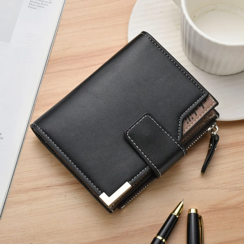 Business Soft Leather Men's Short Wallet Fashion Buckle Coin Purse Large capacity Male Card Holders Slim Money Wallet
Business Soft Leather Men's Short Wallet Fashion Buckle Coin Purse Large capacity Male Card Holders Slim Money Wallet