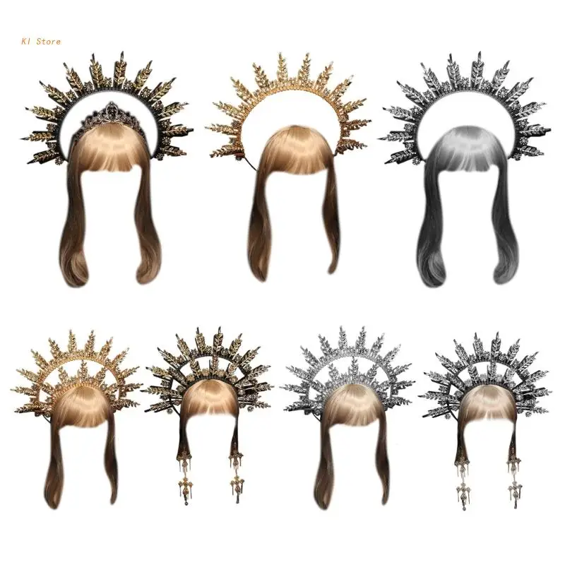 

DIY Headband Vintage Hairband Gorgeous Baroque Halo Tiaras Headpiece Goddess Princess Headpieces Crowns