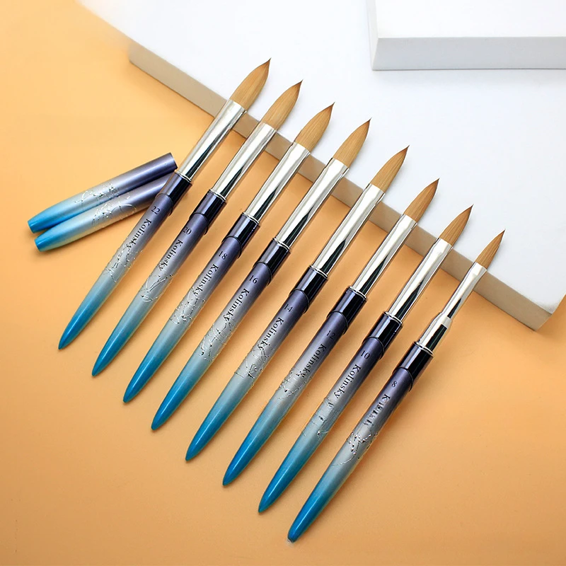 Blue Emboss Metal Handle Nail Brush Mink Hair Manicure Brushes UV Gel Painting Drawing Nail Pens Salon Nail Tools Custom TIANMI
Blue Emboss Metal Handle Nail Brush Mink Hair Manicure Brushes UV Gel Painting Drawing Nail Pens Salon Nail Tools Custom TIANMI