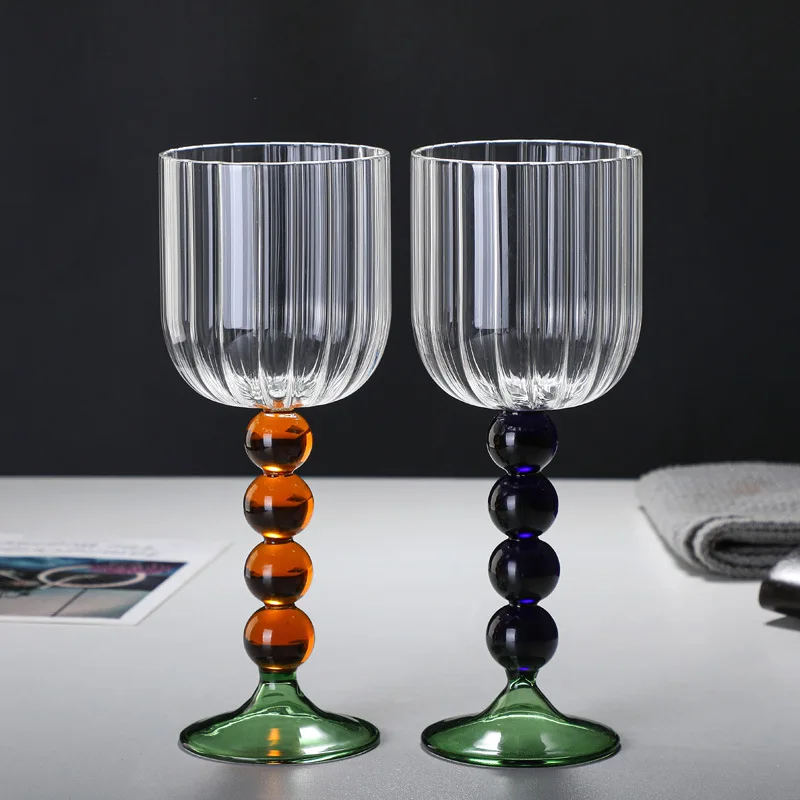 Original Beaded Cups Vertical Stripes Wine Glass Unusual Shape Cocktail Goblet Heat-Resistant Glass Wedding Champagne Glasses
Original Beaded Cups Vertical Stripes Wine Glass Unusual Shape Cocktail Goblet Heat-Resistant Glass Wedding Champagne Glasses