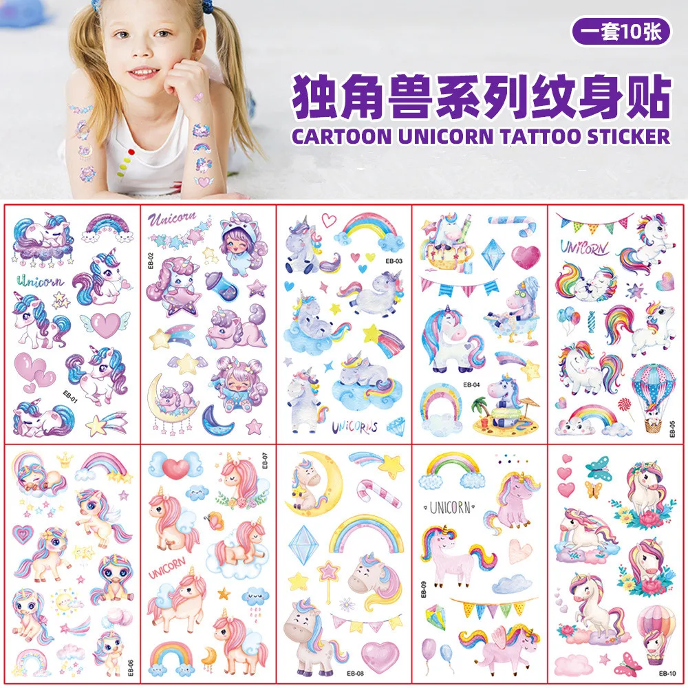 New cartoon unicorn tattoo stickers for children cute fun waterproof party gifts temporary stickers
New cartoon unicorn tattoo stickers for children cute fun waterproof party gifts temporary stickers