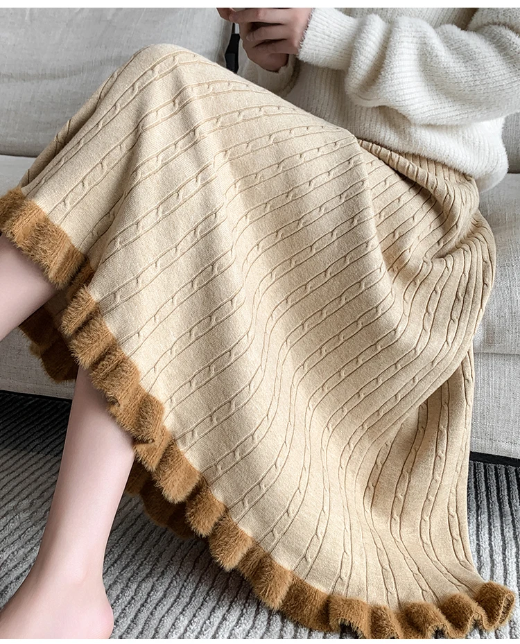 Edible Tree Fungus Skirts Knitted Elegant Women Female Ladies Casual Loose High Waist Sweaters Skirt 2022 Autumn Winter L700a
Edible Tree Fungus Skirts Knitted Elegant Women Female Ladies Casual Loose High Waist Sweaters Skirt 2022 Autumn Winter L700a