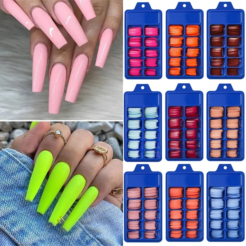 100PCS Acrylic False Nails French Nail Extension Full Cover Coffin Ballerin Fake Nails Matte Color Manicure DIY Nail Decor Tool
100PCS Acrylic False Nails French Nail Extension Full Cover Coffin Ballerin Fake Nails Matte Color Manicure DIY Nail Decor Tool