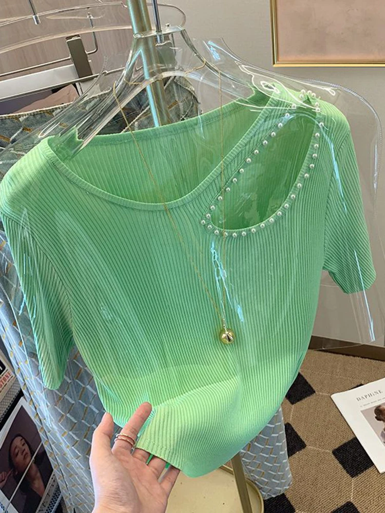 Korean Fashion Hollow Out T Shirt Women Tee Shirt Femme Summer Thin Knit T-Shirts Short Sleeve Womens Clothing Camisetas Mujer
Korean Fashion Hollow Out T Shirt Women Tee Shirt Femme Summer Thin Knit T-Shirts Short Sleeve Womens Clothing Camisetas Mujer
