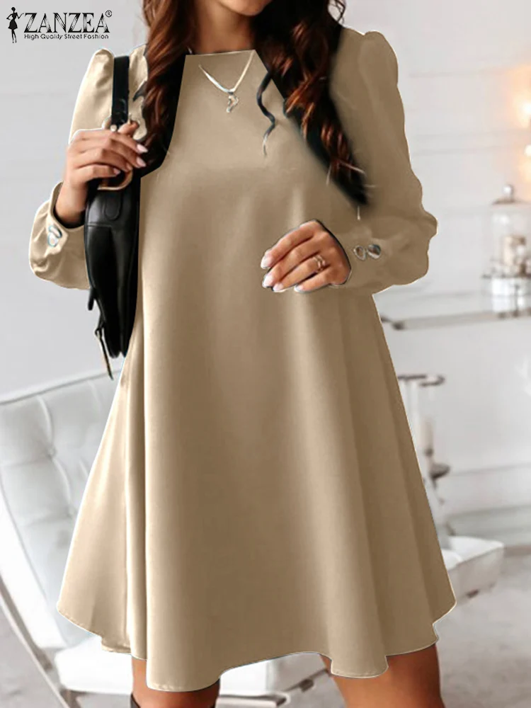 Платье ZANZEA женское атласное до колена, с пышными рукавами, на пуговицах сзади, большого размера, весна-лето 2022
Платье ZANZEA женское атласное до колена, с пышными рукавами, на пуговицах сзади, большого размера, весна-лето 2022