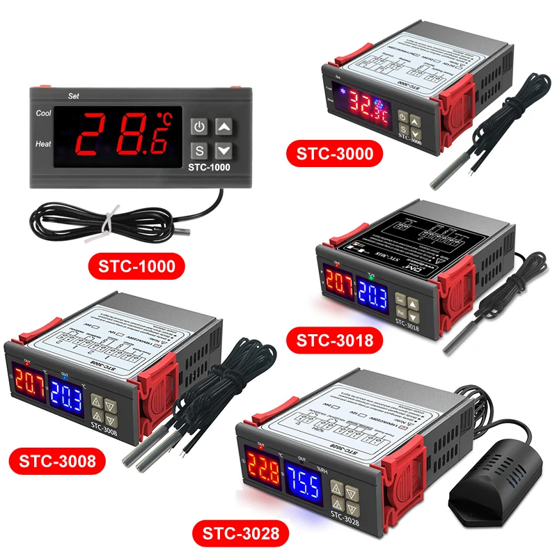 STC-1000 STC-3000 STC-3008 STC-3018 STC-3028 Digital Temperature Controller Thermoregulator 12V 24V 110V 220V Thermostat
STC-1000 STC-3000 STC-3008 STC-3018 STC-3028 Digital Temperature Controller Thermoregulator 12V 24V 110V 220V Thermostat