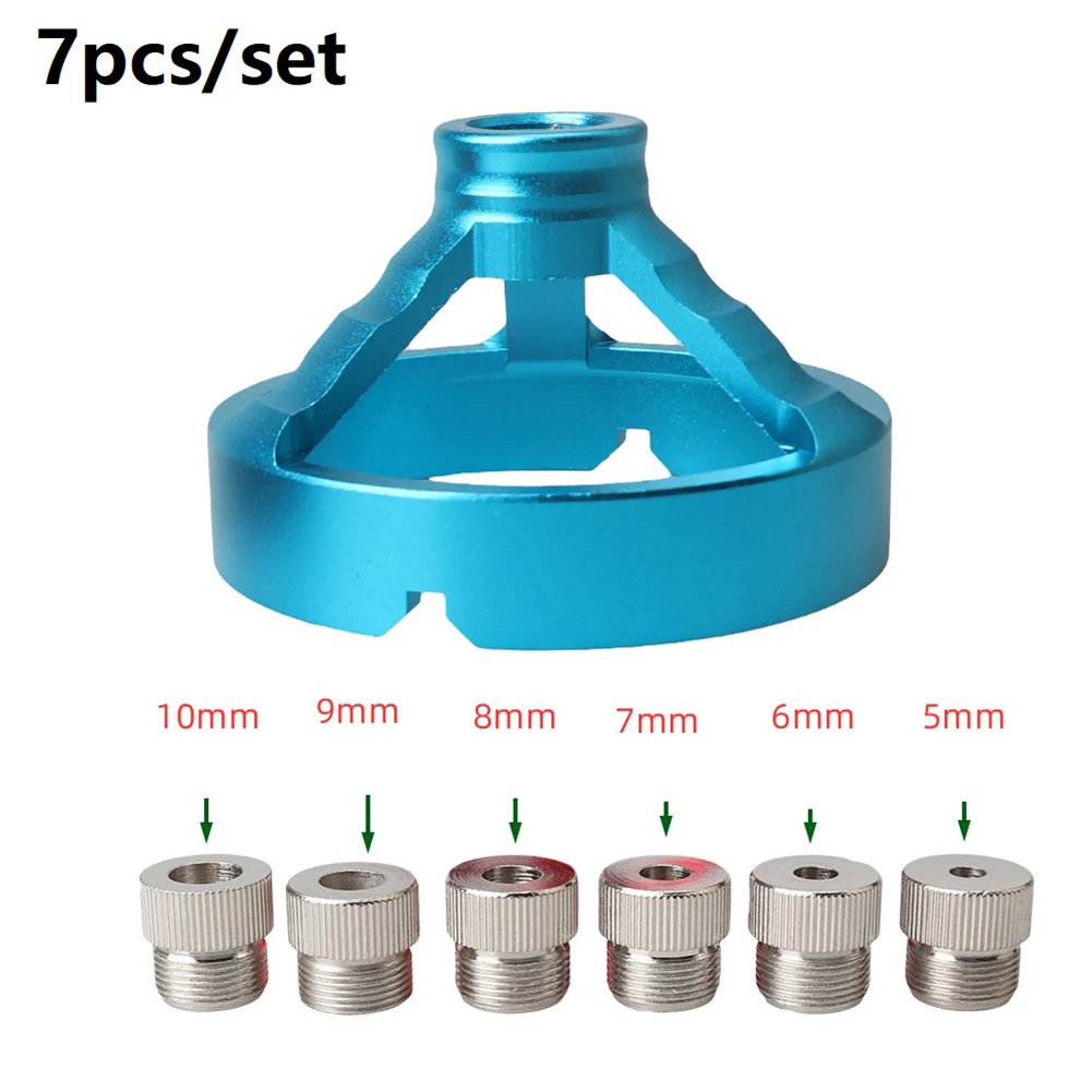 6pcs 5/6/7/8/9/10mm Drill Bushings Dowel Jig Aluminum Alloy Hand Held Woodworking Vertical Drilling Locator Drill Guide Sleeves
6pcs 5/6/7/8/9/10mm Drill Bushings Dowel Jig Aluminum Alloy Hand Held Woodworking Vertical Drilling Locator Drill Guide Sleeves