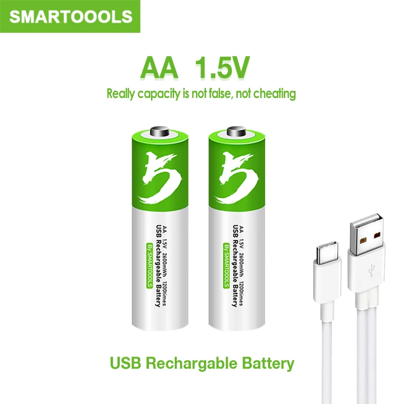 USB Rechargeable 1.5V AA 2600mWh Li-ion Battery for Remote Control Mouse Small Fan Toy Electric Shaver + Type C Cable
USB Rechargeable 1.5V AA 2600mWh Li-ion Battery for Remote Control Mouse Small Fan Toy Electric Shaver + Type C Cable