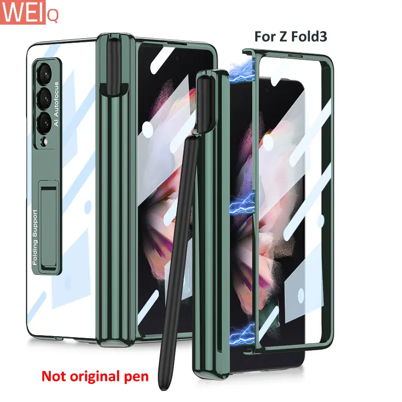 Hinge Transparent Clear Pen Slot Holder Pocket Case For Samsung Galaxy Z Fold3 Fold 3 Stand Holder Tempered Glass Cover
Hinge Transparent Clear Pen Slot Holder Pocket Case For Samsung Galaxy Z Fold3 Fold 3 Stand Holder Tempered Glass Cover