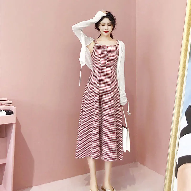 Plaid Pure Dress Women Preppy Style Vintage Harajuku Sundress Midi Sleeveless Candy Color Cute Maxi Popular Sweet Girls Leisure
Plaid Pure Dress Women Preppy Style Vintage Harajuku Sundress Midi Sleeveless Candy Color Cute Maxi Popular Sweet Girls Leisure
