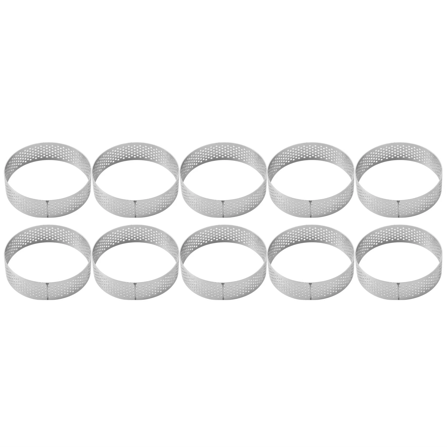 10Pcs Circular Tart Rings with Holes Stainless Steel Fruit Pie Quiches Cake Mousse Mold Kitchen Baking Mould 7cm
10Pcs Circular Tart Rings with Holes Stainless Steel Fruit Pie Quiches Cake Mousse Mold Kitchen Baking Mould 7cm