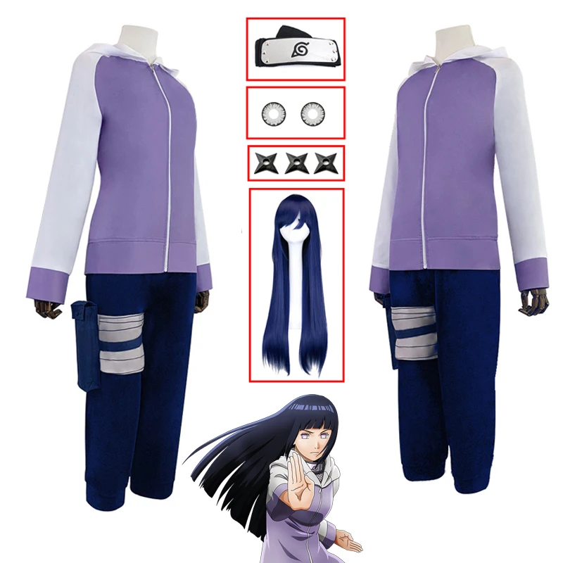 Anime Hyuuga Hinata Cosplay Costume Women Halloween Role Play Purple Jacket Pants Carnival Headband Weapon Bag Full Set Props
Anime Hyuuga Hinata Cosplay Costume Women Halloween Role Play Purple Jacket Pants Carnival Headband Weapon Bag Full Set Props