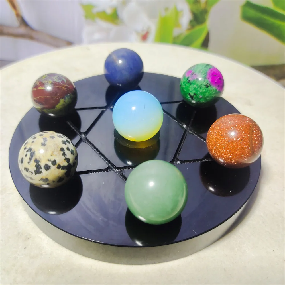 Набор тарелок Obsidian Seven Star Array из смешанных хрустальных шаров, чакра из натуральных камней, классическое украшение фэн-шуй для медитации, дома...
Набор тарелок Obsidian Seven Star Array из смешанных хрустальных шаров, чакра из натуральных камней, классическое украшение фэн-шуй для медитации, дома...