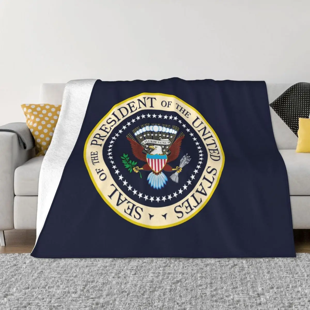 

USA President Seal Blanket President Election Vote Donald Trump Wool Throw Blankets Airplane Travel Ultra-Soft Warm Bedspreads