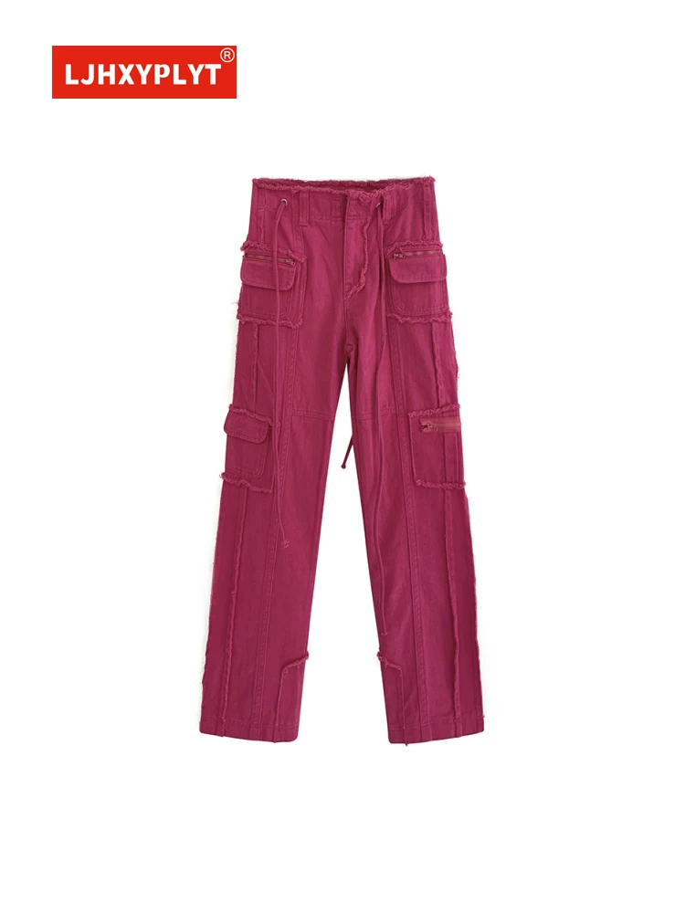Rose Red Raw Edge Tie High Waist Pants Women's Summer Straight Tube Vertical Mopping Tooling Wide-leg Female Casual Trousers
Rose Red Raw Edge Tie High Waist Pants Women's Summer Straight Tube Vertical Mopping Tooling Wide-leg Female Casual Trousers