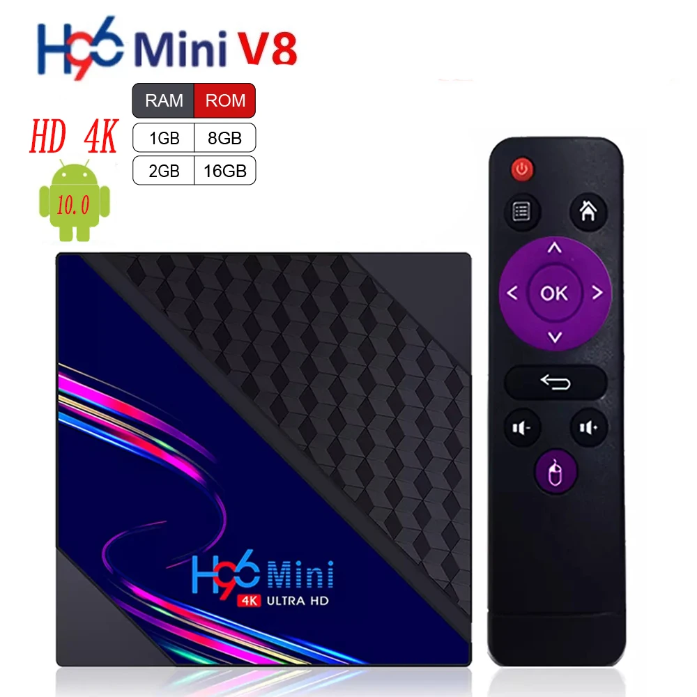 2021 Tot 4K H96 Mini V8 Smart TV Box Android 10 2GB RAM 16GB H96Mini Media Player Set-top Box Built-in TikTok
2021 Tot 4K H96 Mini V8 Smart TV Box Android 10 2GB RAM 16GB H96Mini Media Player Set-top Box Built-in TikTok