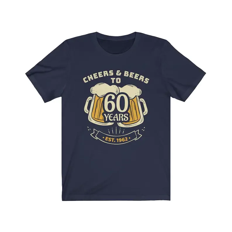 60th Birthday Shirt for Men or Women, Cheers and Beers to 60 Years tshirt for wife or husband party gift for sister or brother
60th Birthday Shirt for Men or Women, Cheers and Beers to 60 Years tshirt for wife or husband party gift for sister or brother