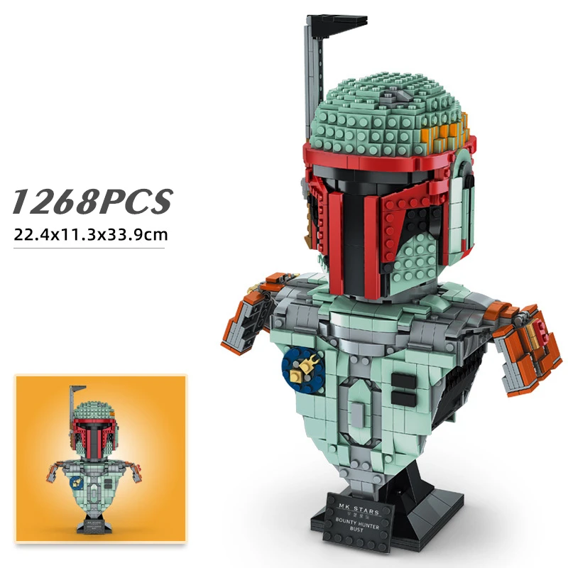 Disney Boba Fett Helmet Bust Stars Mandalorians Space Wars Darths Vaders Hunter Building Blocks Bricks Kid Gift Boy Toys
Disney Boba Fett Helmet Bust Stars Mandalorians Space Wars Darths Vaders Hunter Building Blocks Bricks Kid Gift Boy Toys