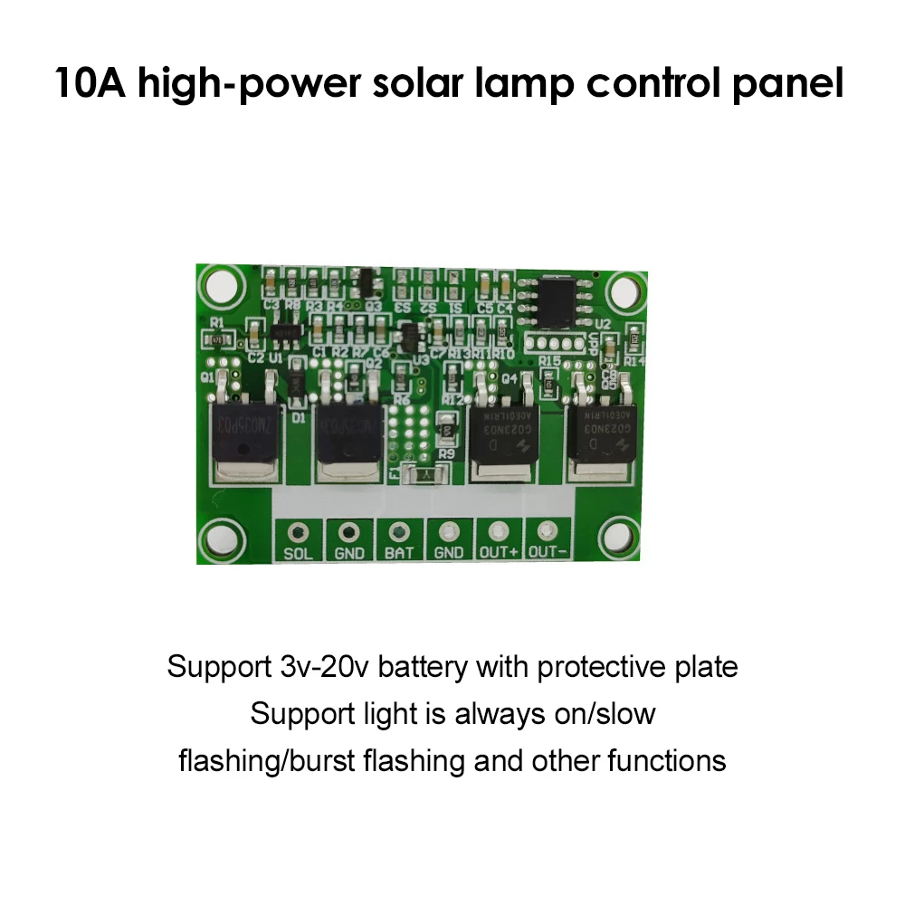10A High Power Solar Lamp Circuit Board Landscaping Lawn Light Controller Automatically Turned on Outdoor In Dark Bulb Accessory
10A High Power Solar Lamp Circuit Board Landscaping Lawn Light Controller Automatically Turned on Outdoor In Dark Bulb Accessory