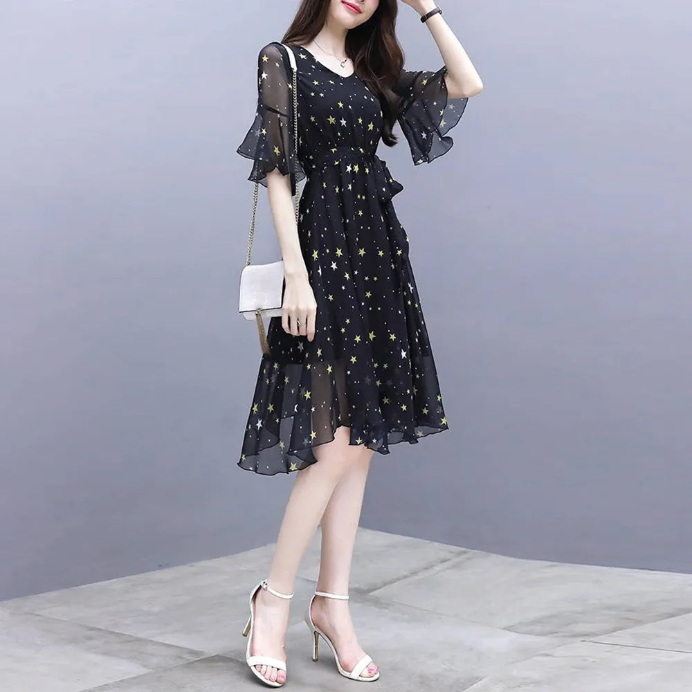 Elegant A-Line Dress Women Dress Korean Style Travel Beach V-neck Breathable Working Comfortable Mid-length Office
Elegant A-Line Dress Women Dress Korean Style Travel Beach V-neck Breathable Working Comfortable Mid-length Office