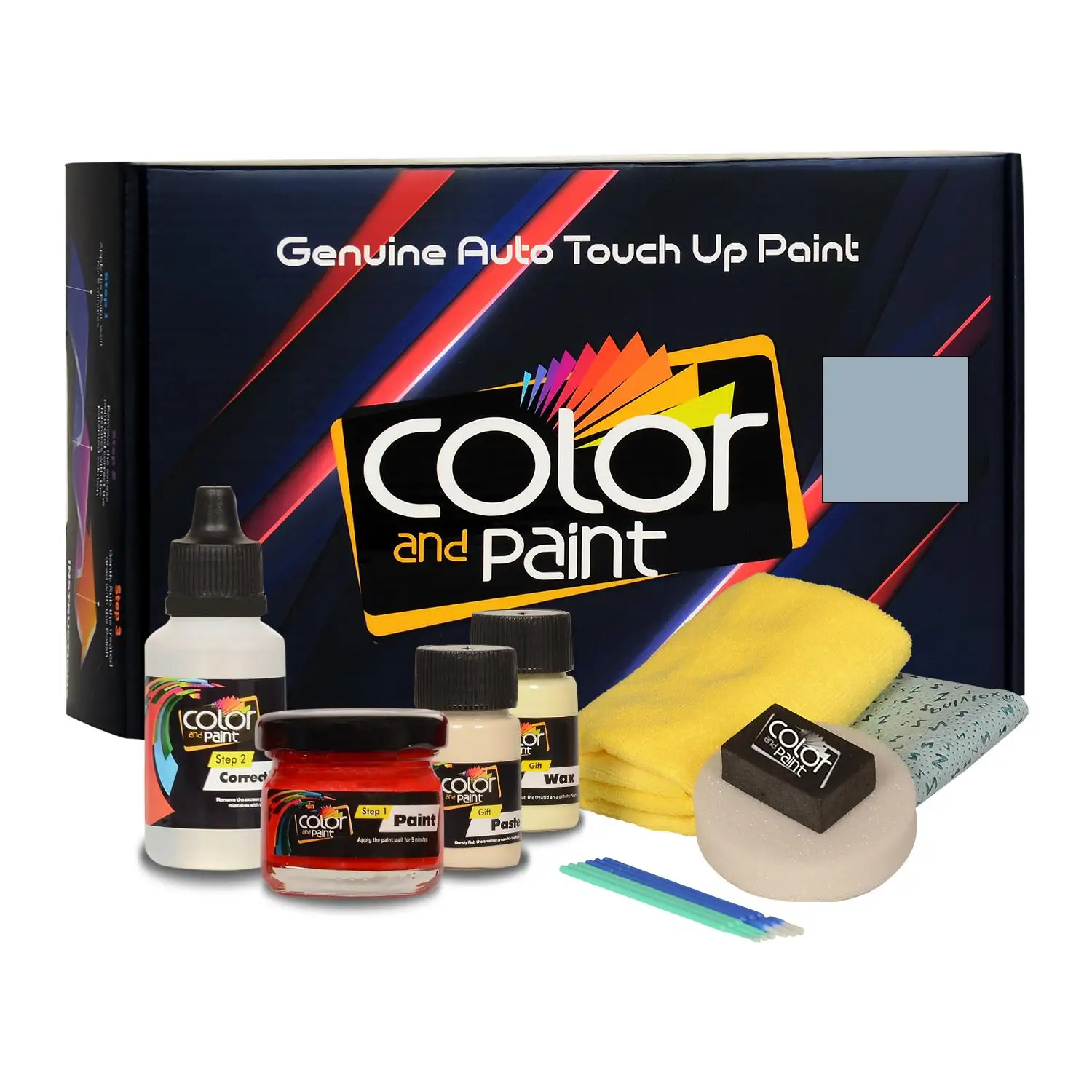 

Color and Paint compatible with Mercedes Automotive Touch Up Paint - COTE D AZUR BLUE BRIGHT MET-5385-basic Care