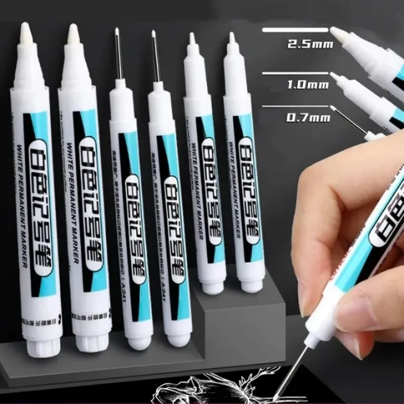 6 PCs oily white marker pen graffiti Pen Waterproof Gel Pencil permanent tire painting notebook tire tread pen Environmental 
6 PCs oily white marker pen graffiti Pen Waterproof Gel Pencil permanent tire painting notebook tire tread pen Environmental