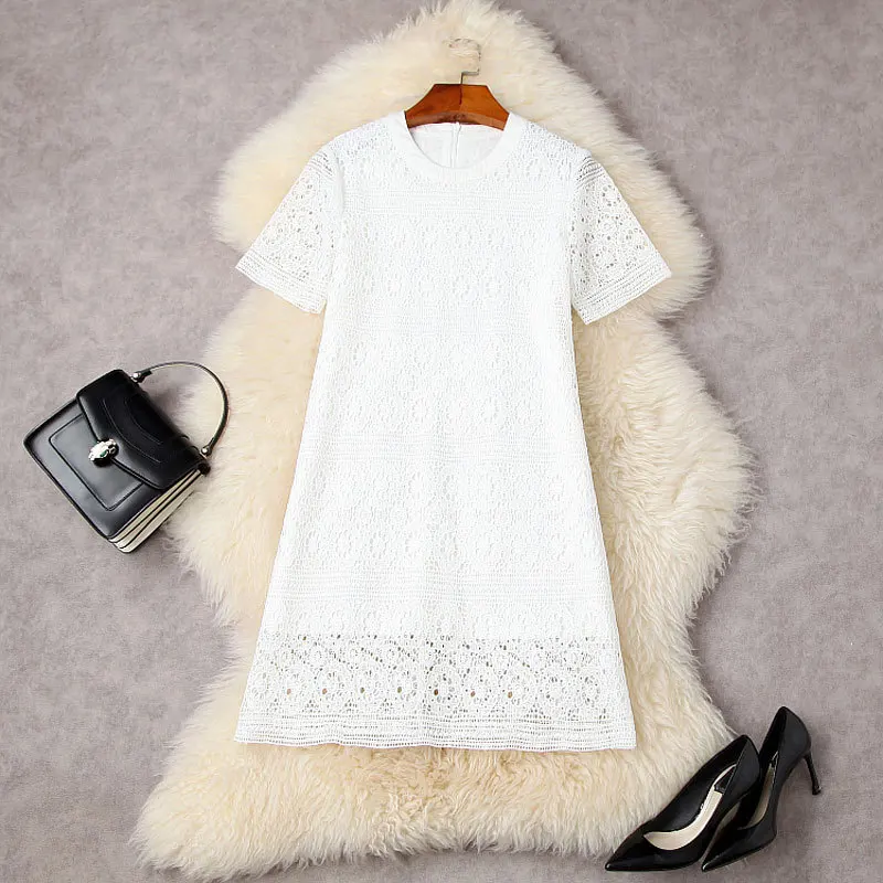 White Dress Summer Women 2022 New Ladies Gentle Style Round Neck Short Sleeves Solid Color A-Line Lace Dress Above The Knees
White Dress Summer Women 2022 New Ladies Gentle Style Round Neck Short Sleeves Solid Color A-Line Lace Dress Above The Knees