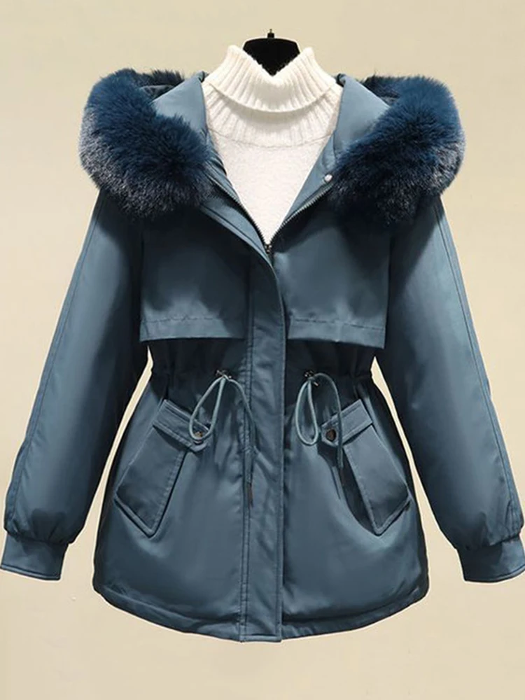 Cotton Padded Fur Parka New Big Fur Collar Down Winter Jacket Women Thick Warm Big Pocket Parkas Female Coat
Cotton Padded Fur Parka New Big Fur Collar Down Winter Jacket Women Thick Warm Big Pocket Parkas Female Coat