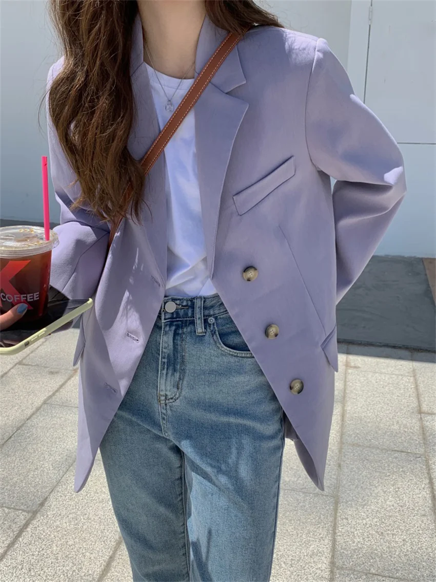 HziriP Taro Purple Women Blazers New High Quality Chic Loose Fashion Autumn Straight Slim High Waist Casual Office Lady Coats
HziriP Taro Purple Women Blazers New High Quality Chic Loose Fashion Autumn Straight Slim High Waist Casual Office Lady Coats
