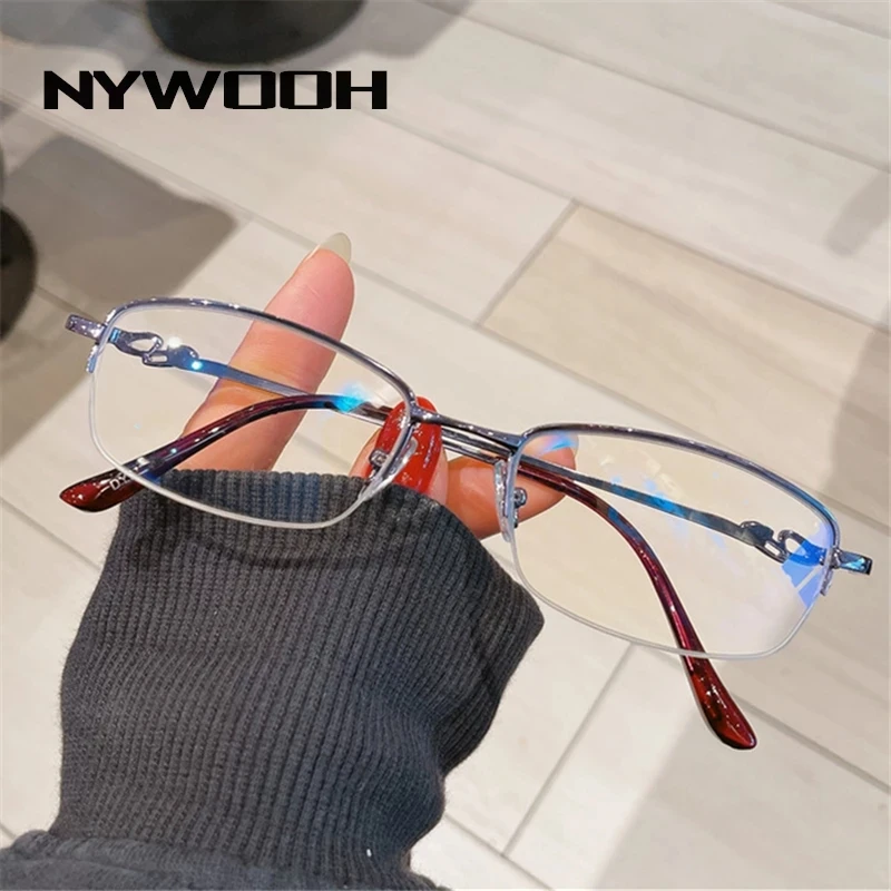 NYWOOH Anti-Blue Light Reading Glasses Women Elegant Half Frame Metal Reading Glasses Prescription Glasses Diopter
NYWOOH Anti-Blue Light Reading Glasses Women Elegant Half Frame Metal Reading Glasses Prescription Glasses Diopter
