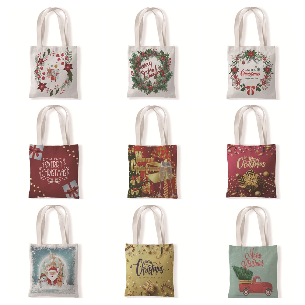 Christmas Women Canvas Shopper Bag Christmas Garland Christmas Tree Snowflake Eco Foldable Reusable Tote Bag Book Shopping Bag
Christmas Women Canvas Shopper Bag Christmas Garland Christmas Tree Snowflake Eco Foldable Reusable Tote Bag Book Shopping Bag