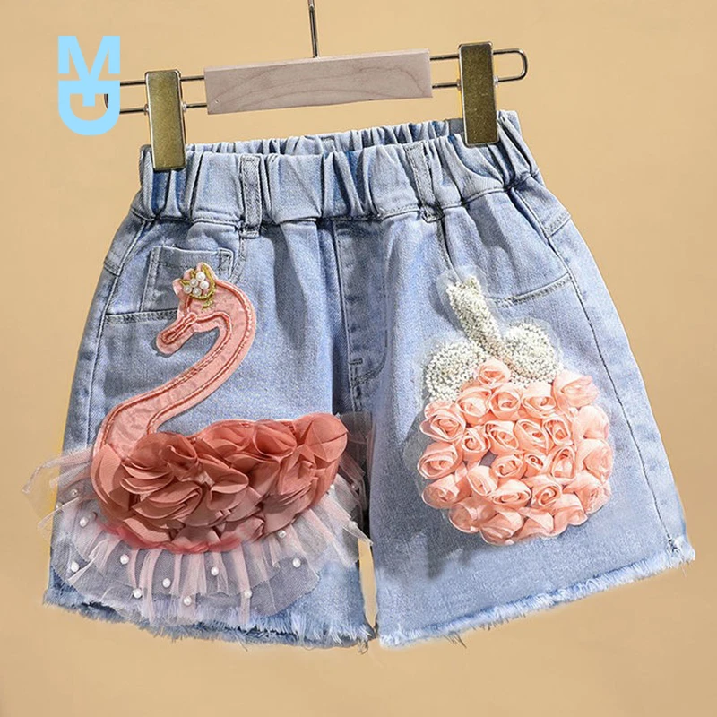 New Baby Girl's Summer Cotton Denim Shorts Pants Toddler Kids Cute Swan Flower Soft Jeans for Teenager Girls Children Clothing
New Baby Girl's Summer Cotton Denim Shorts Pants Toddler Kids Cute Swan Flower Soft Jeans for Teenager Girls Children Clothing