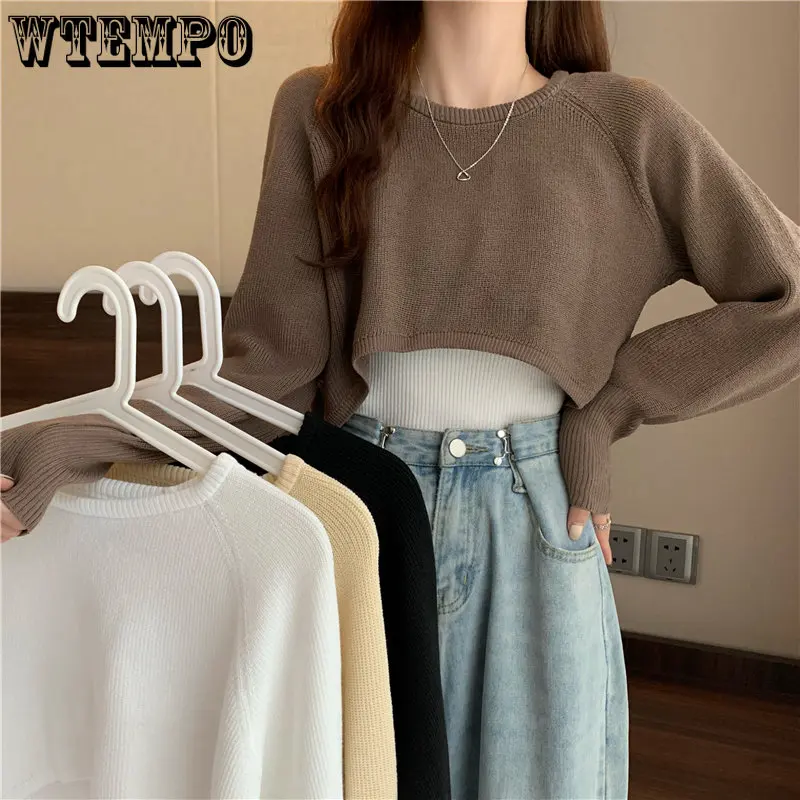 WTEMPO New Autumn Women Solid Sweater O-Neck Loose Sweater Pullover Crop Top Sweaters Shirts Knit Outwear Jumpers
WTEMPO New Autumn Women Solid Sweater O-Neck Loose Sweater Pullover Crop Top Sweaters Shirts Knit Outwear Jumpers