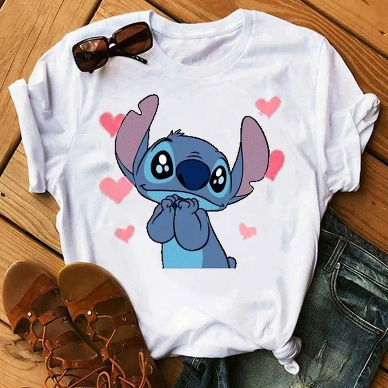 Kawaii Disney Stitch Women's T-shirts Summer Cartoon Short Sleve Shirt Sweet Style T-shirts Fashion Female Oversized T Shirts
Kawaii Disney Stitch Women's T-shirts Summer Cartoon Short Sleve Shirt Sweet Style T-shirts Fashion Female Oversized T Shirts
