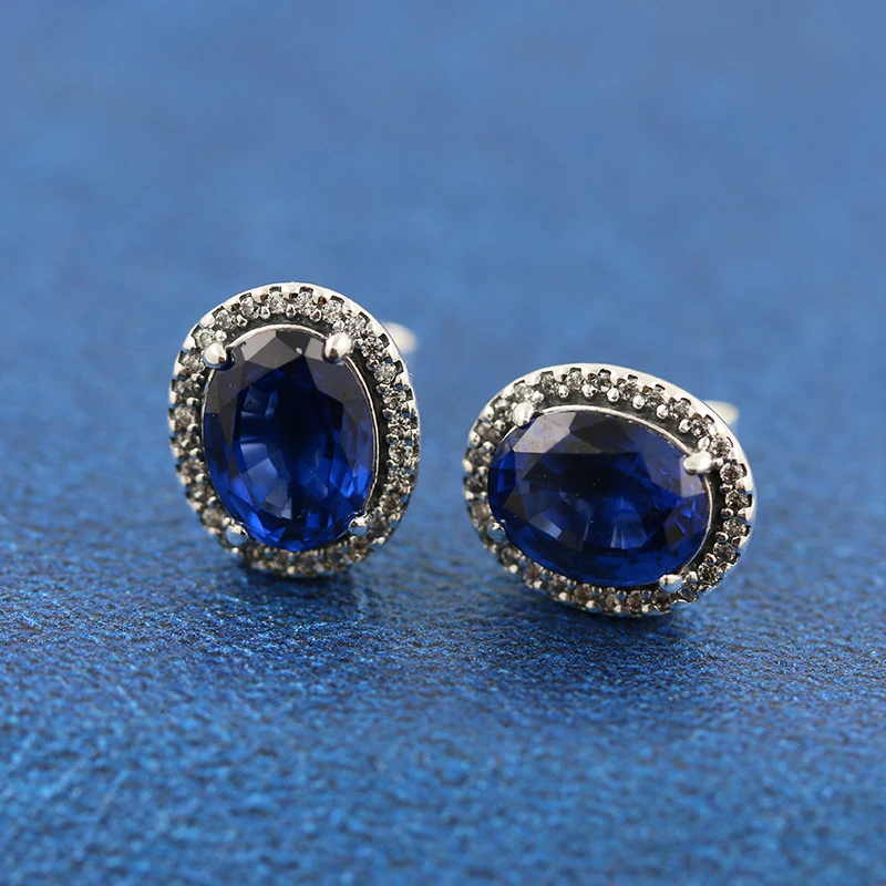 925 Sterling Silver Sparkling Statement Halo Stud Earrings with Blue Cz Crystal Fits All European Pandora Jewelry For Women
925 Sterling Silver Sparkling Statement Halo Stud Earrings with Blue Cz Crystal Fits All European Pandora Jewelry For Women