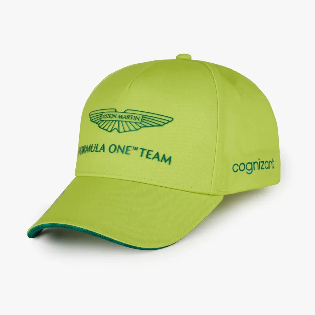 

2023 Fashion Aston Martin F1 Match Hat Spanish driver Fernando Alonso green light yellow baseball cap