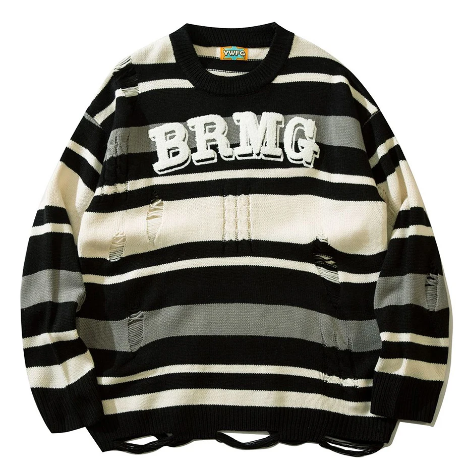 2022 Vintage Striped Sweaters Loose Casual Knitted Sweater Men Harajuku Streetwear Hip Hop Jumpers
2022 Vintage Striped Sweaters Loose Casual Knitted Sweater Men Harajuku Streetwear Hip Hop Jumpers