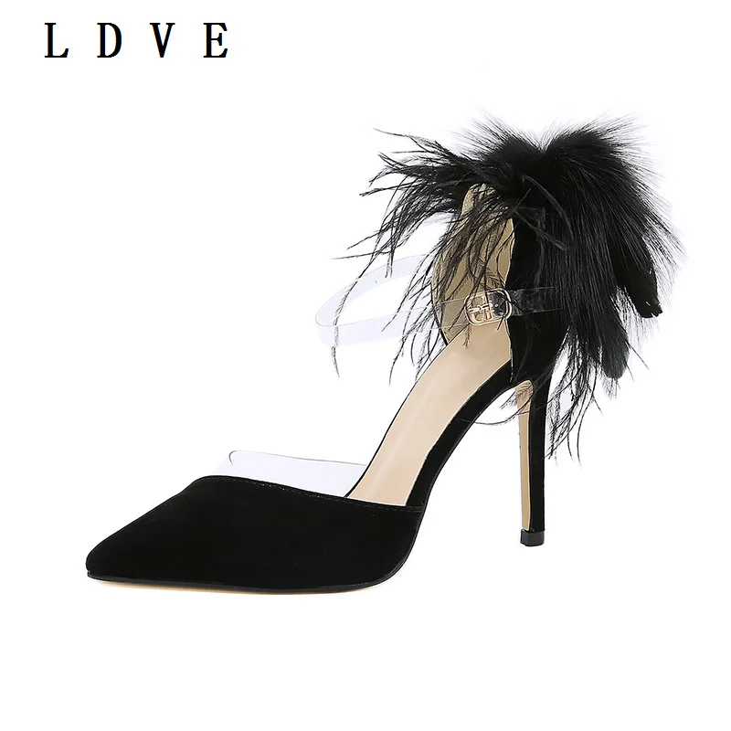 Summer Fashion Flock&PVC Black FEATHER Shallow Women Pumps 2022 Buckle Strap Thin Heels Pointed Toe Wedding Sandals NEW
Summer Fashion Flock&PVC Black FEATHER Shallow Women Pumps 2022 Buckle Strap Thin Heels Pointed Toe Wedding Sandals NEW