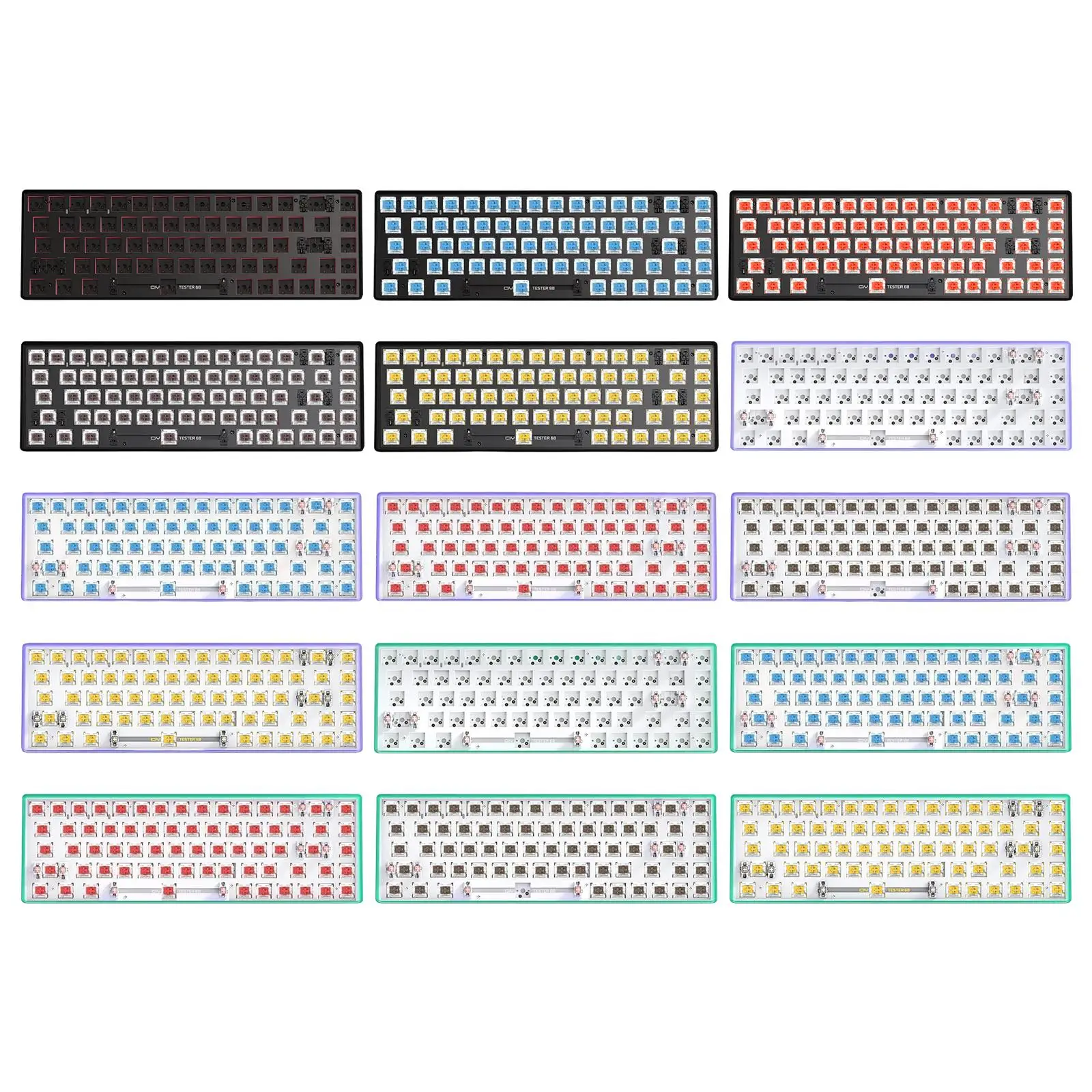 Tester68 Mechanical Keyboard Kits 2-Mode 2.4G/Bluetooth 5.0 Silicone Interlayer Shaft Tester for Laptop Computer PC Boys Girls
Tester68 Mechanical Keyboard Kits 2-Mode 2.4G/Bluetooth 5.0 Silicone Interlayer Shaft Tester for Laptop Computer PC Boys Girls