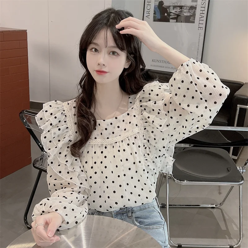Square Collar Polka Dot Chiffon Shirt Women's Blouse Design Niche Spring 2022 New French Retro Chic Tops Blusas De Mujer Blouses
Square Collar Polka Dot Chiffon Shirt Women's Blouse Design Niche Spring 2022 New French Retro Chic Tops Blusas De Mujer Blouses