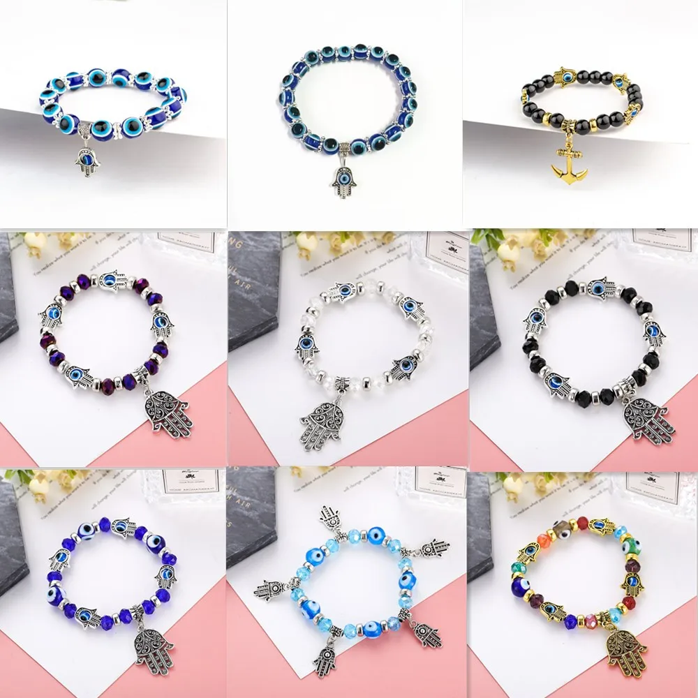 Lucky Eye Fatima Hamsa Hand Bracelet Blue Evil Eye Charms Bracelets & Bangles Beads Turkish Pulseras For Women Men Jewelry
Lucky Eye Fatima Hamsa Hand Bracelet Blue Evil Eye Charms Bracelets & Bangles Beads Turkish Pulseras For Women Men Jewelry