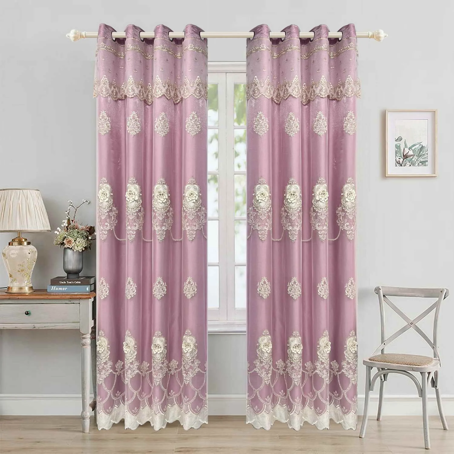 European Luxury Double-Layer Curtain Cloth Yarn High-End Embroidered Fabric For Living Room Bedroom Home Decoration Cortinas
European Luxury Double-Layer Curtain Cloth Yarn High-End Embroidered Fabric For Living Room Bedroom Home Decoration Cortinas